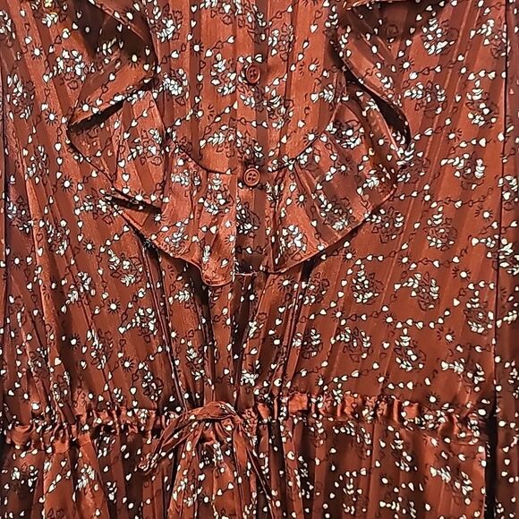 NWOT! & other stories Paris Atelier heart print midi/maxi dress in oxblood 4 - Picture 5 of 13